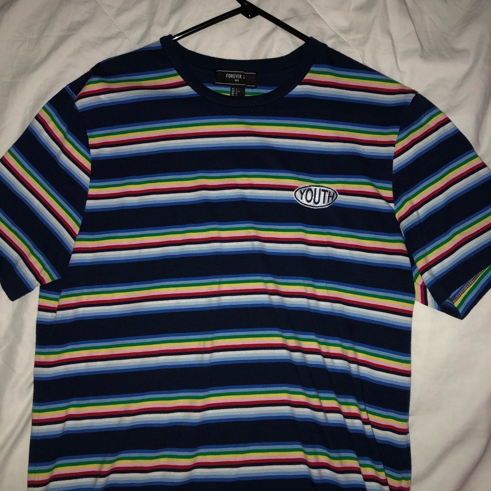 forever 21 striped shirt with patch 🍒